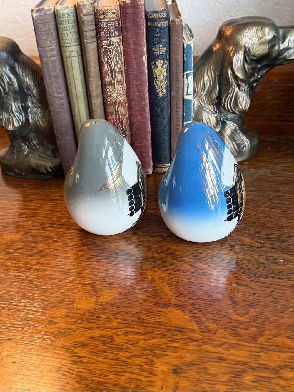 MCM Mathew Adams Hand‑Painted Alaskan Cabin Salt & Pepper Shakers